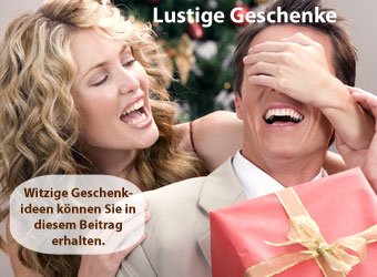 Blick auf lustige Weihnachtsgeschenke für Männer, Paare und Frauen mit Tipps und Angeboten